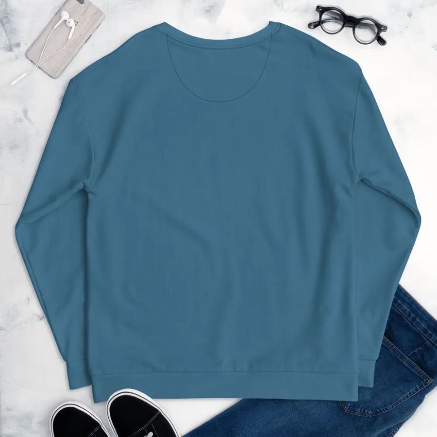 Plain Medium Blue True Summer Unisex Recycled Polyester Heavyweight Premium Sweatshirt by Treasure Pie product image (9)
