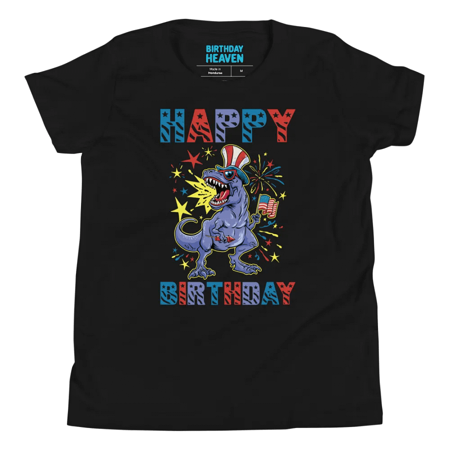 Happy Birthday (USA 4th Of July Dinosaur) T-Shirt For Kids product image (8)