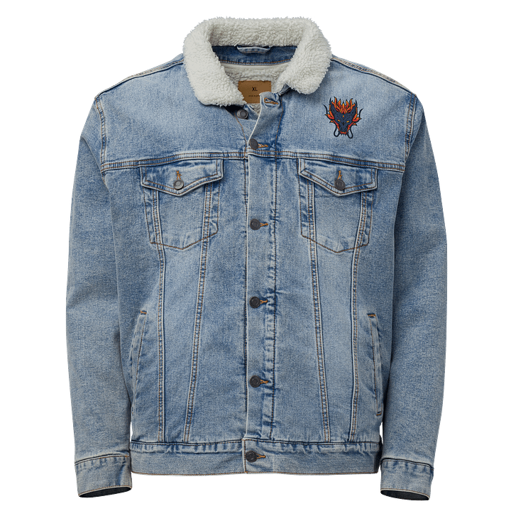 Flame Dragon Patch Jacket Threadfast Sherpa Denim Jacket product image (1)