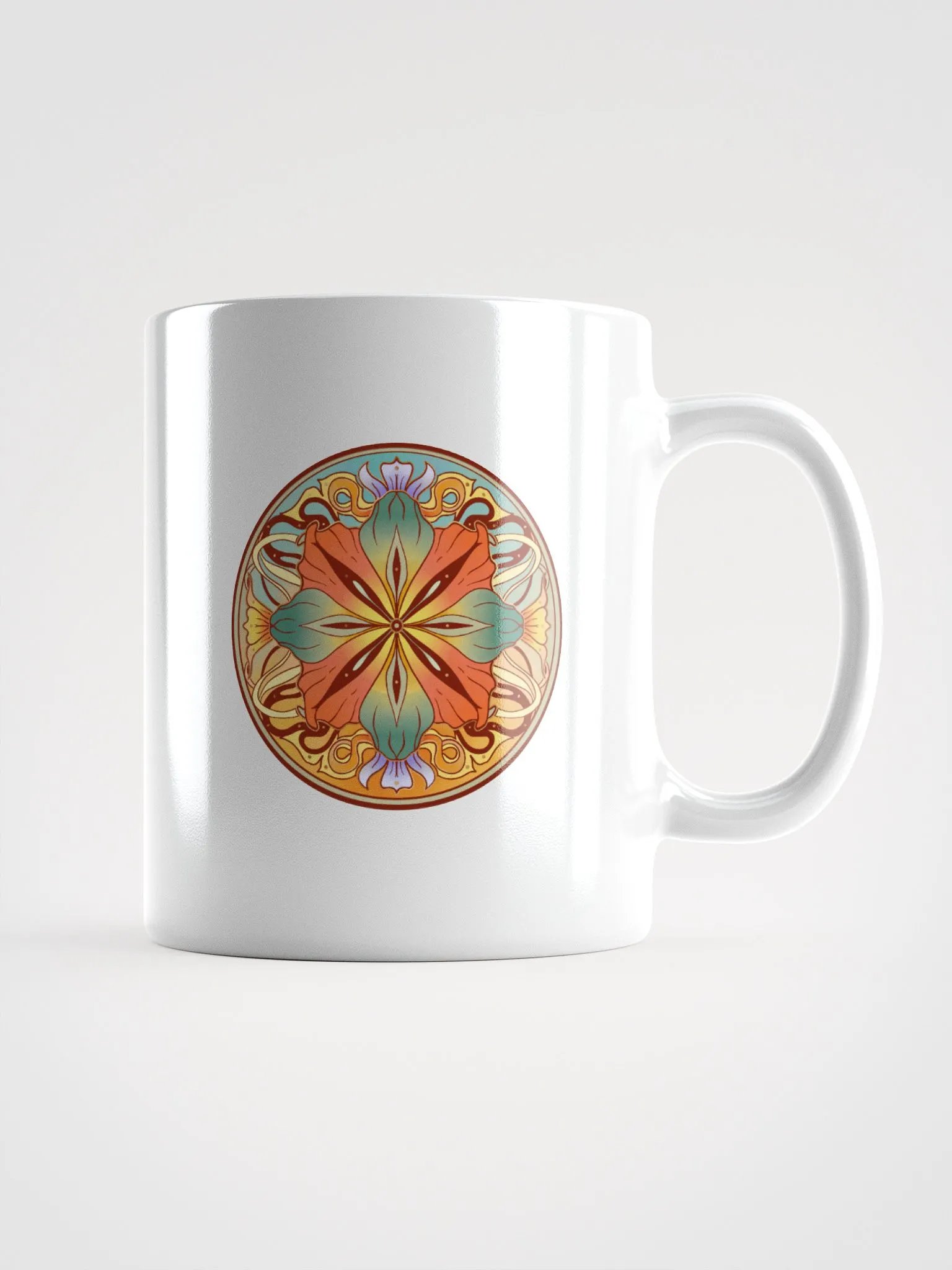 Teal Floral Mandala - White Mug product image (1)
