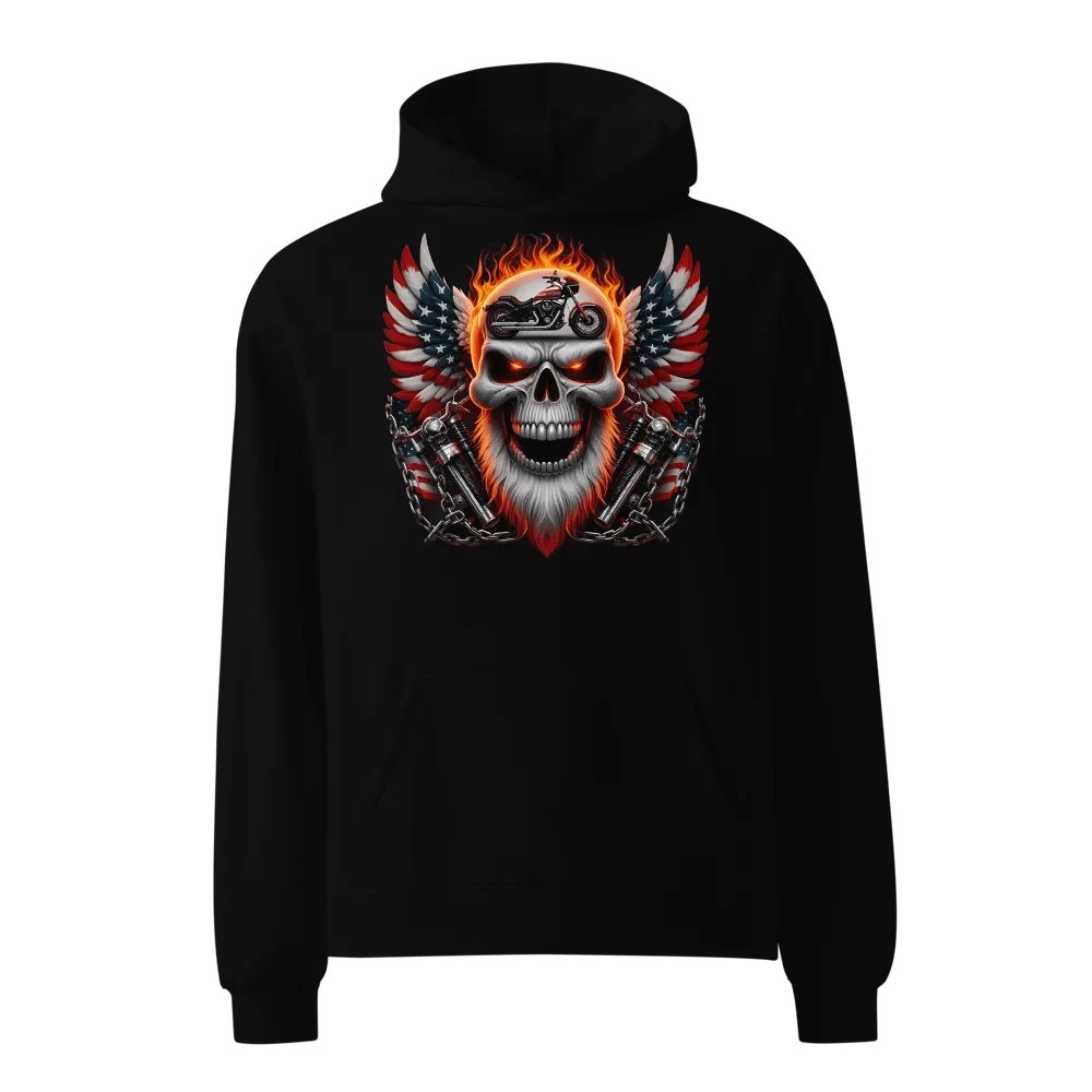 Rebellious Skull Motorcycle Wings Hoodie #33 product image (1)