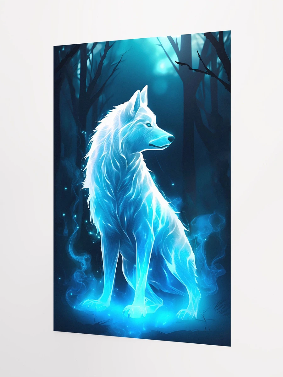 Enchanted Glowing White Wolfe Guardian of the Magic Forest Matte Poster product image (5)