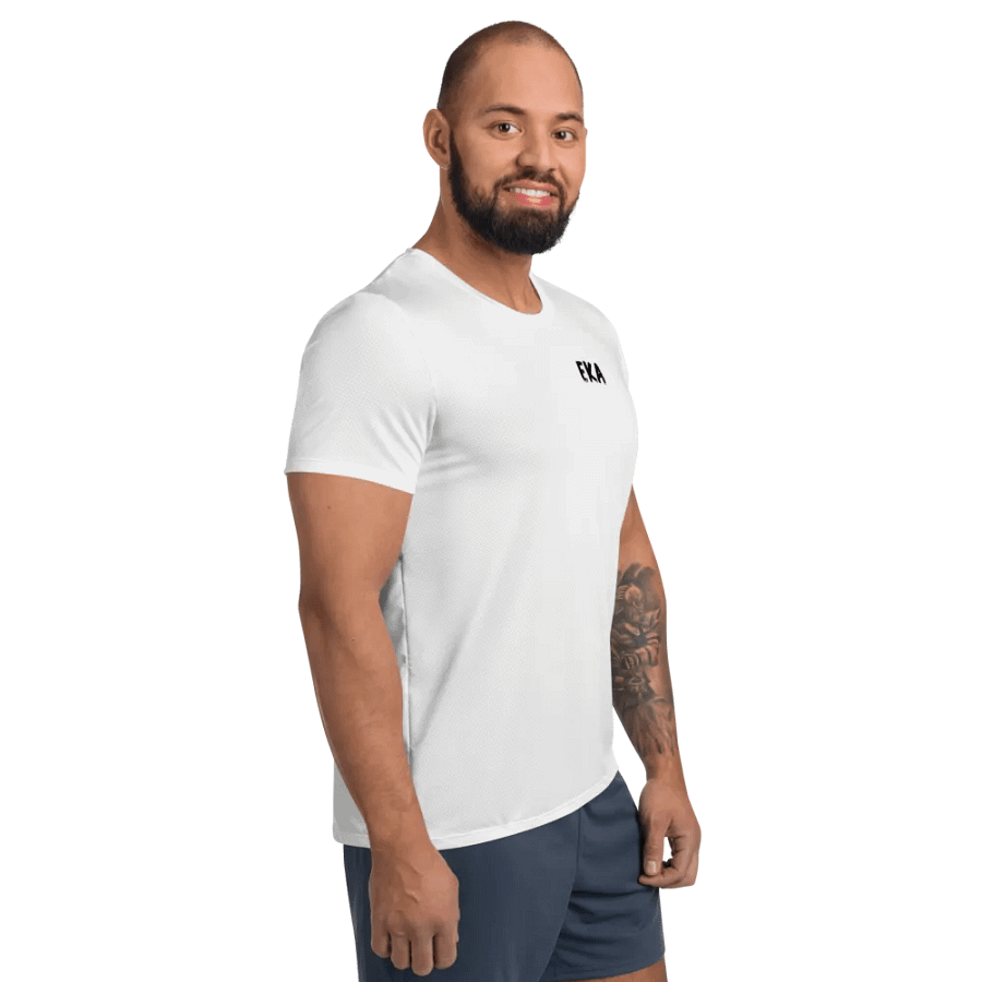 Adult White Athletic T-Shirt product image (6)