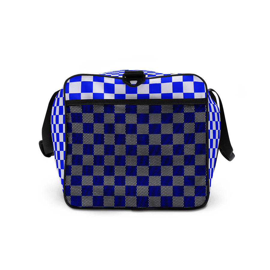 Checkered! Blue and White Checkers Duffel Bag product image (7)