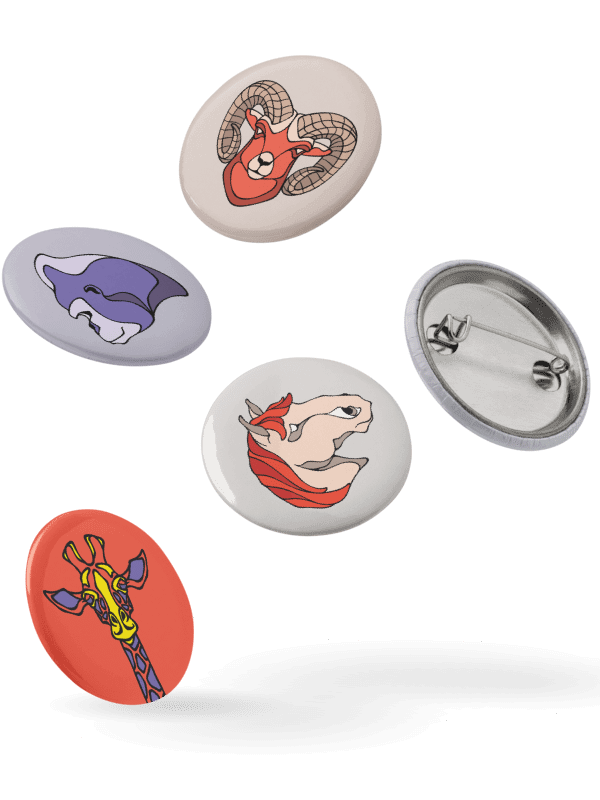 Whimsy Critters - Set of 5 Pin Buttons product image (4)