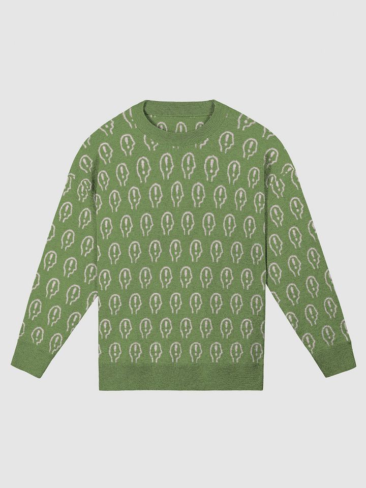 EXCLAIMING MENTALLY (repeating design, green and pink) relaxed knitwear crewneck product image (4)
