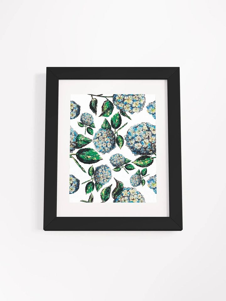 Blue Hydrangea Blooms | Framed Wall Art | by MONIQUE FAELLA DESIGNS™ | Watercolor Floral Print | Museum-Quality Matte Poster product image (1)