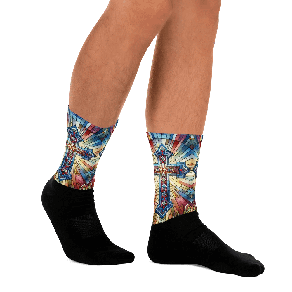 Stain-glass Style Cross - Socks product image (9)