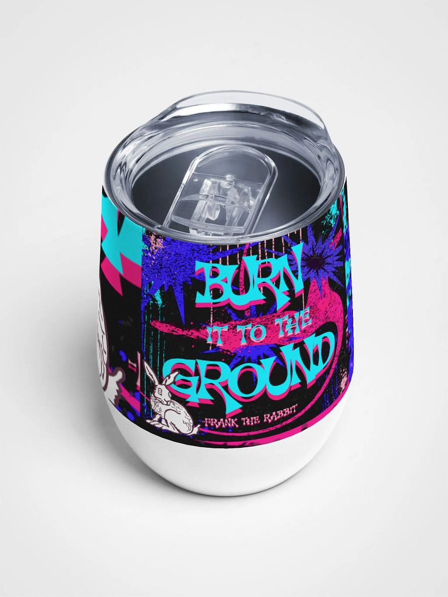 burn it to the ground, anarchist bunny Psychedelic Rabbit Wine Tumbler product image (4)
