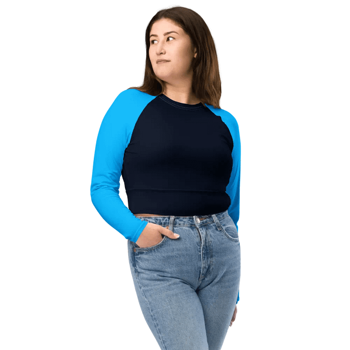 Sassy Blue Block Crop Shirt product image (1)