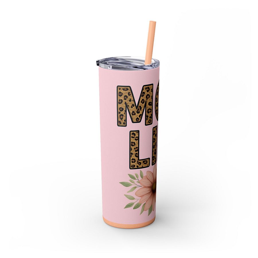 Mom Life 20oz Tumbler Wrap PNG – Leopard Print Pink Floral Design – Sublimation File for Cricut, Silhouette & Digital Download product image (5)