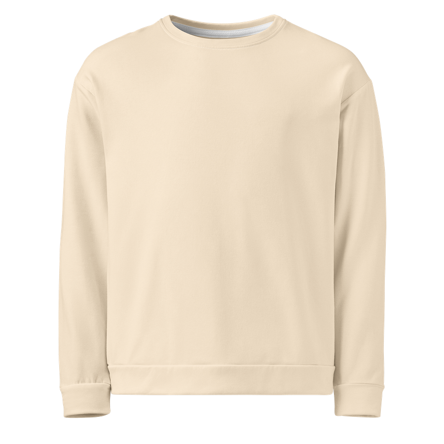 Cream Beige Solid Color Eco Friendly Unisex Sweatshirt product image (1)