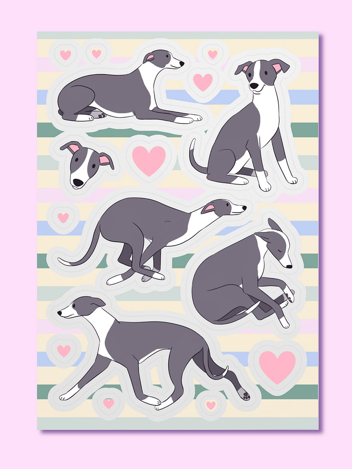 Whippet Love Sticker Sheet product image (1)