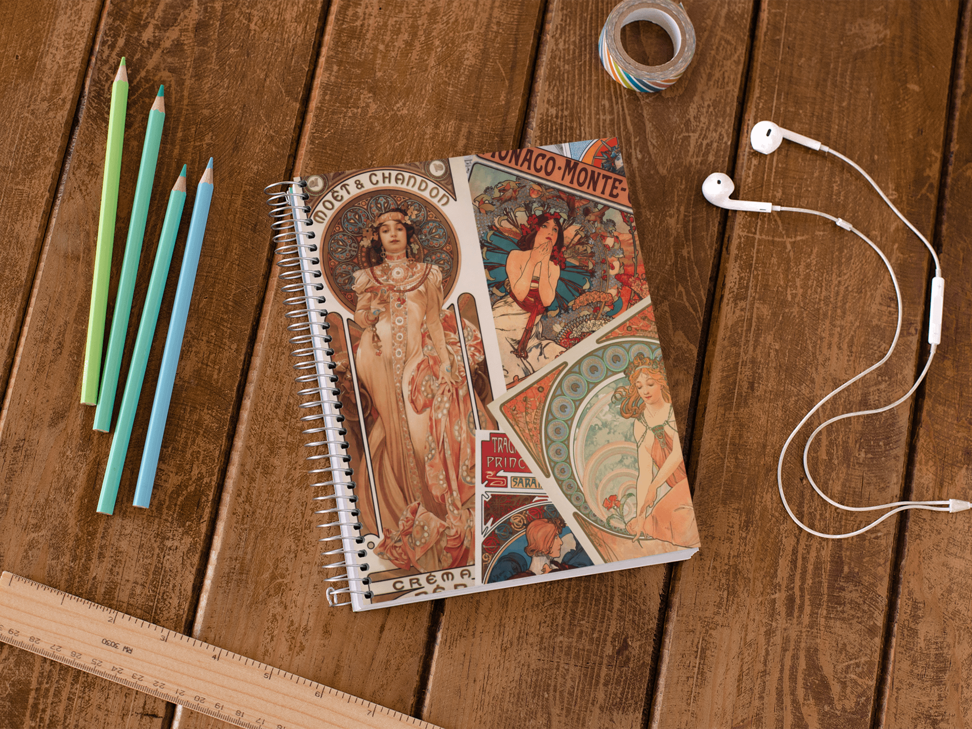 Vintage Mucha Print Notebook product image (5)
