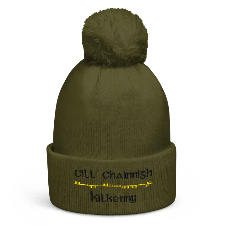 Kilkenny/Cill Chainnigh Scholastic style Ogham embroidered Pom-Pom Beanie product image (4)