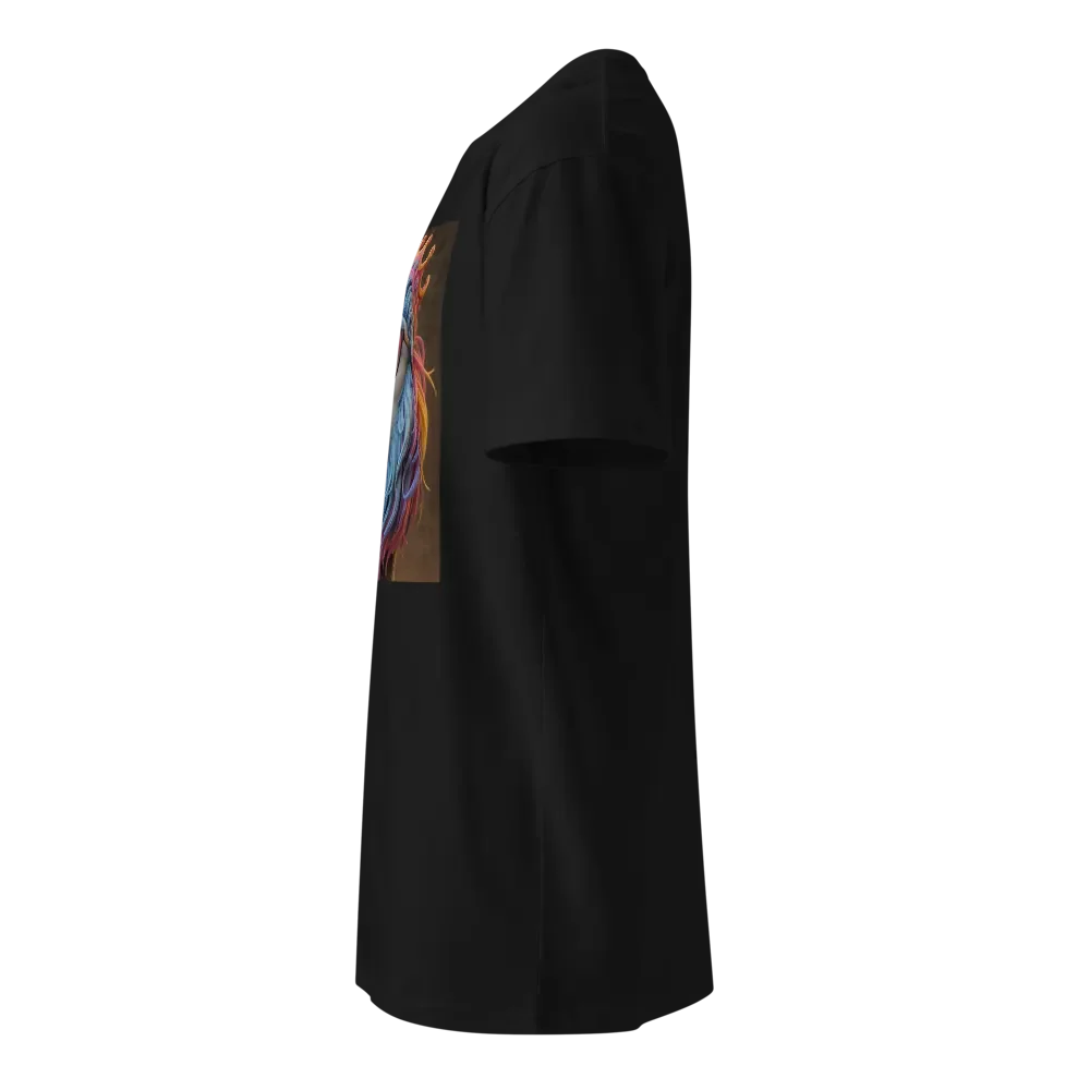 Whimsical Rainbow Hair Cartoon T-Shirt product image (3)