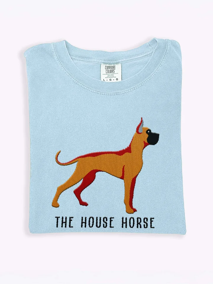The House Horse T-Shirt(Embroidered) of a Great Dane(Tan, Black Mask & Cropped Ears) product image (1)