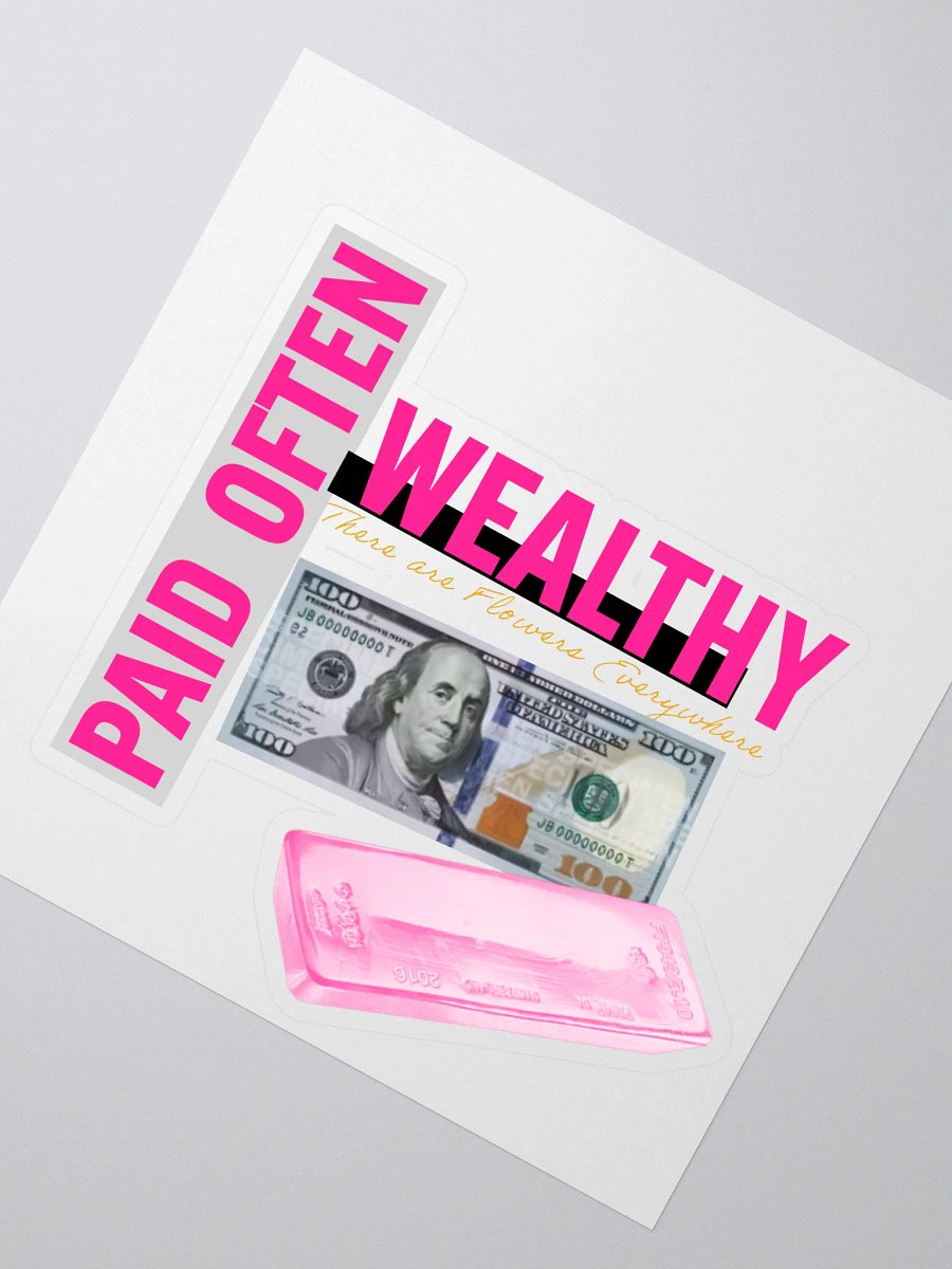 PRETTY PAID PINK Wealthy & Paid Often Logo Sticker product image (2)