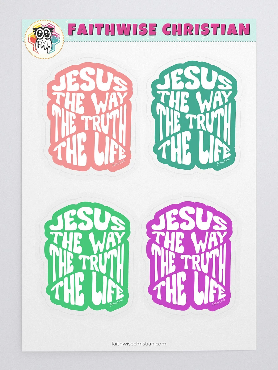 Jesus The Way The Truth The Life John 14:6 Pastel Sticker Sheet product image (3)