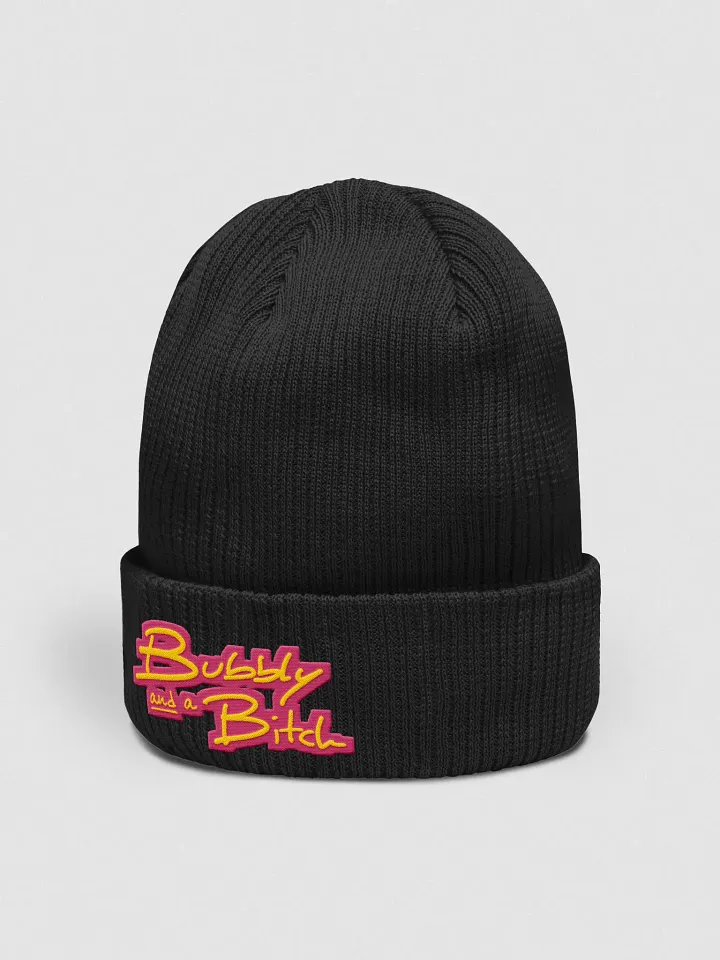 Bubbly and a B*tch (bright design) embroidered organic beanie product image (5)