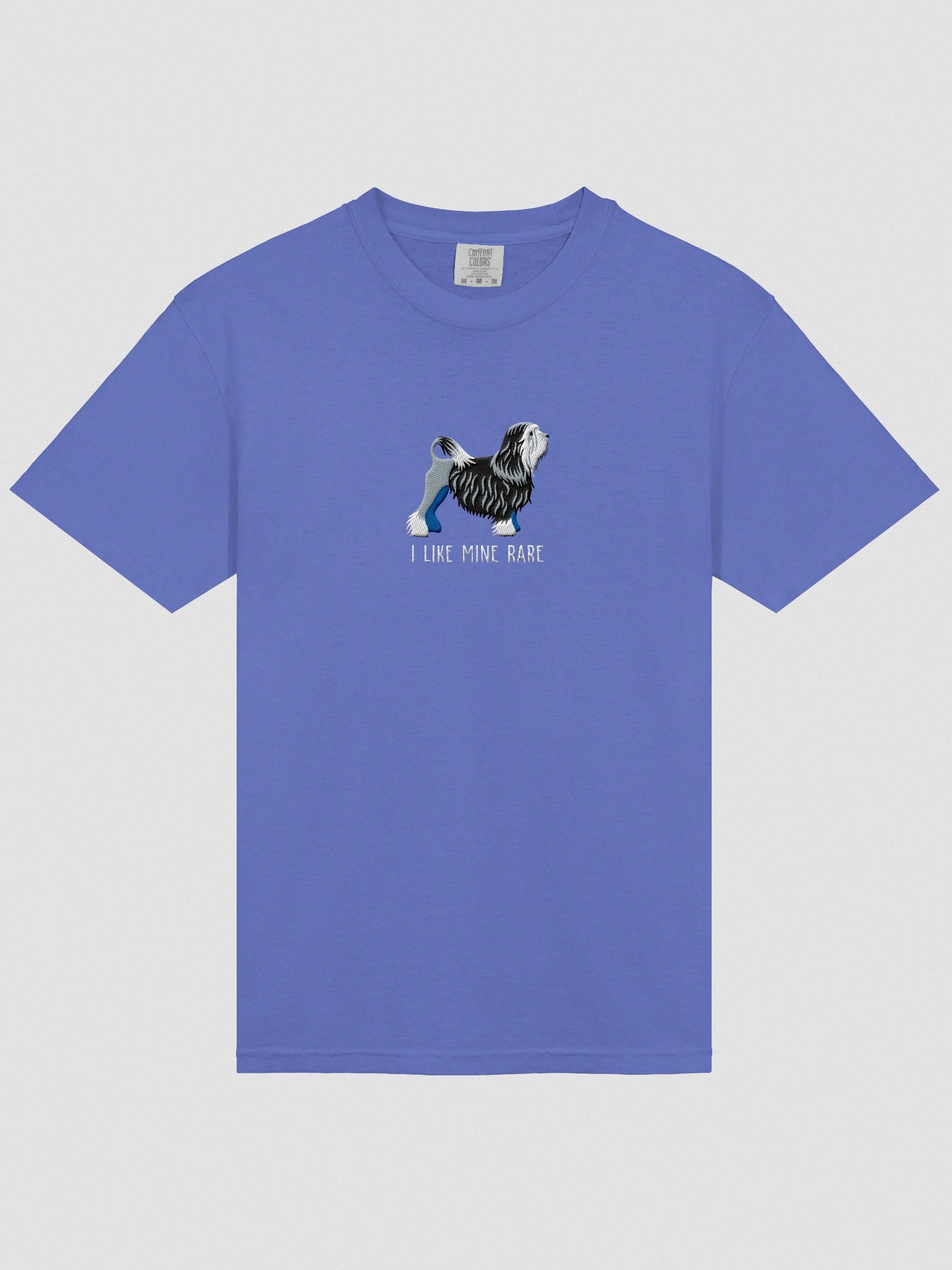 I Like Mine Rare T-Shirt(Embroidered) of a Lowchen(Black & White) product image (6)