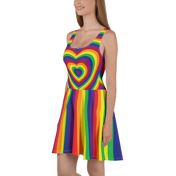 Rainbow Pride Hearts Skater Dress product image (1)