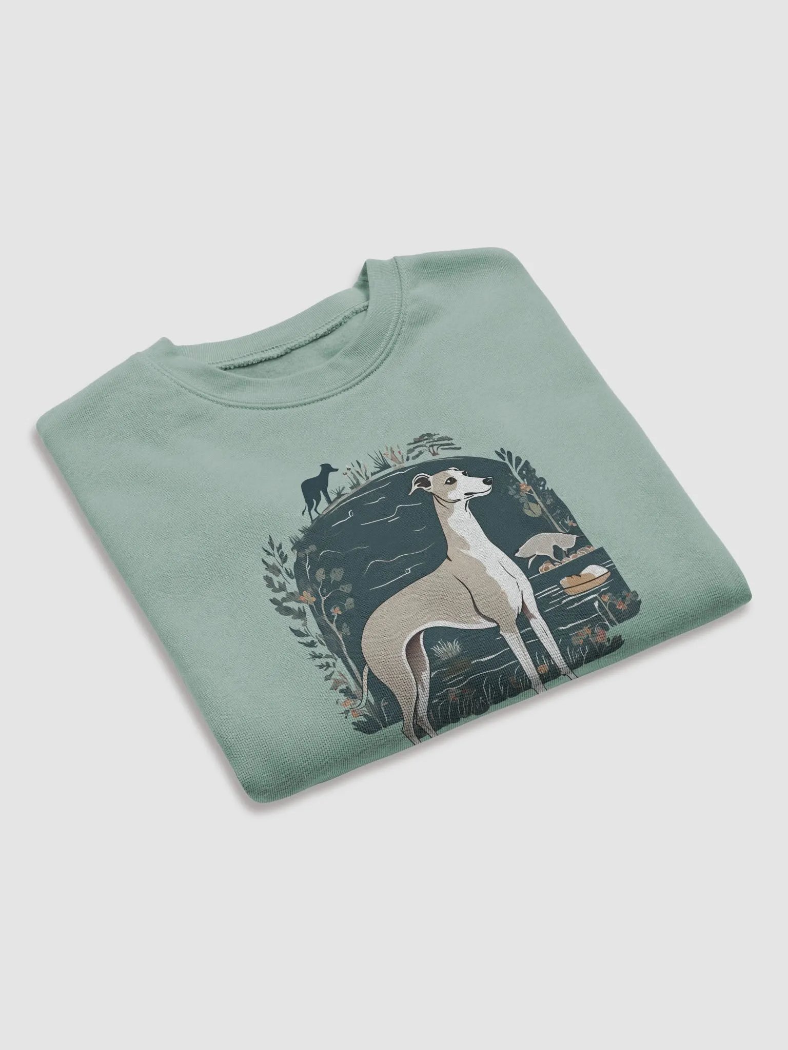 Floral Greyhound Women's Fleece Crop Sweatshirt product image (7)