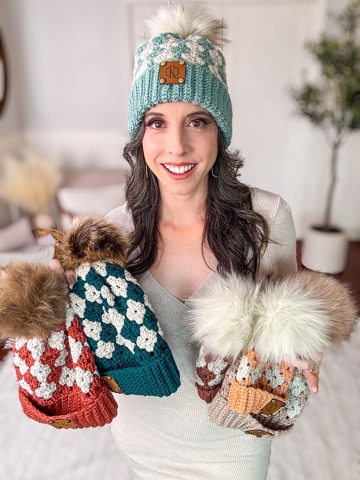 Diamond Granny Stitch Crochet Hat Pattern product image (1)