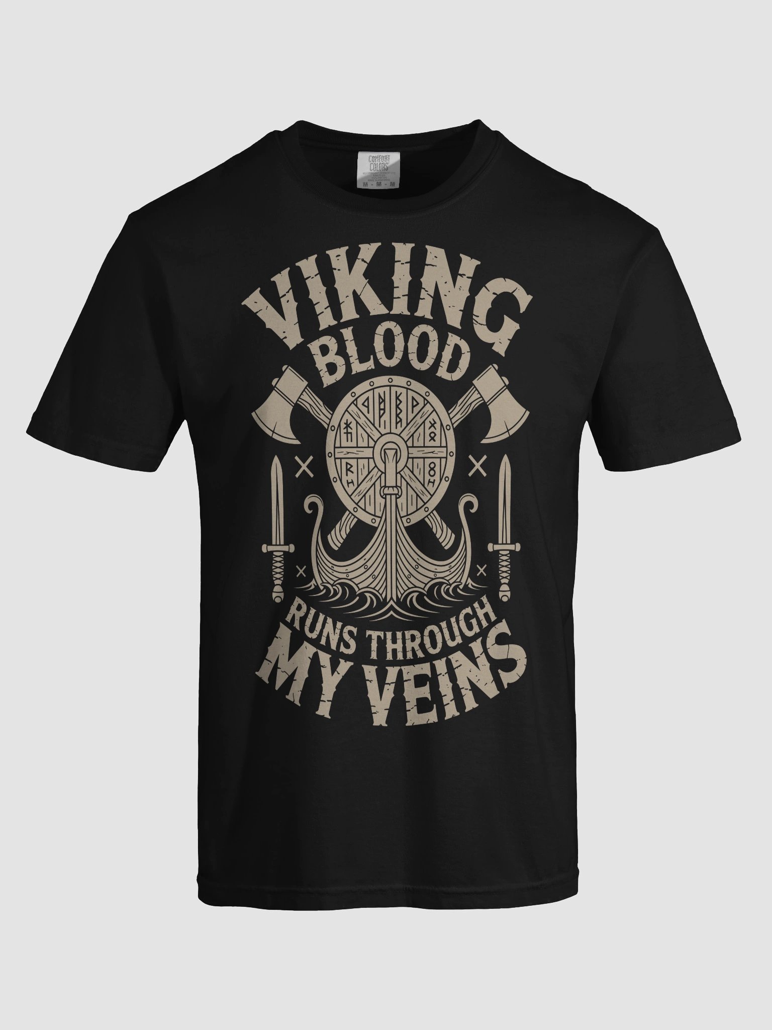 Viking Blood Runs Through My Veins T-Shirt – Norse Warrior Heritage Shirt product image (5)