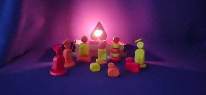 Presépio Energia Positiva, figuras religiosas minimalistas, decoração de natal, feita à mão product image (1)