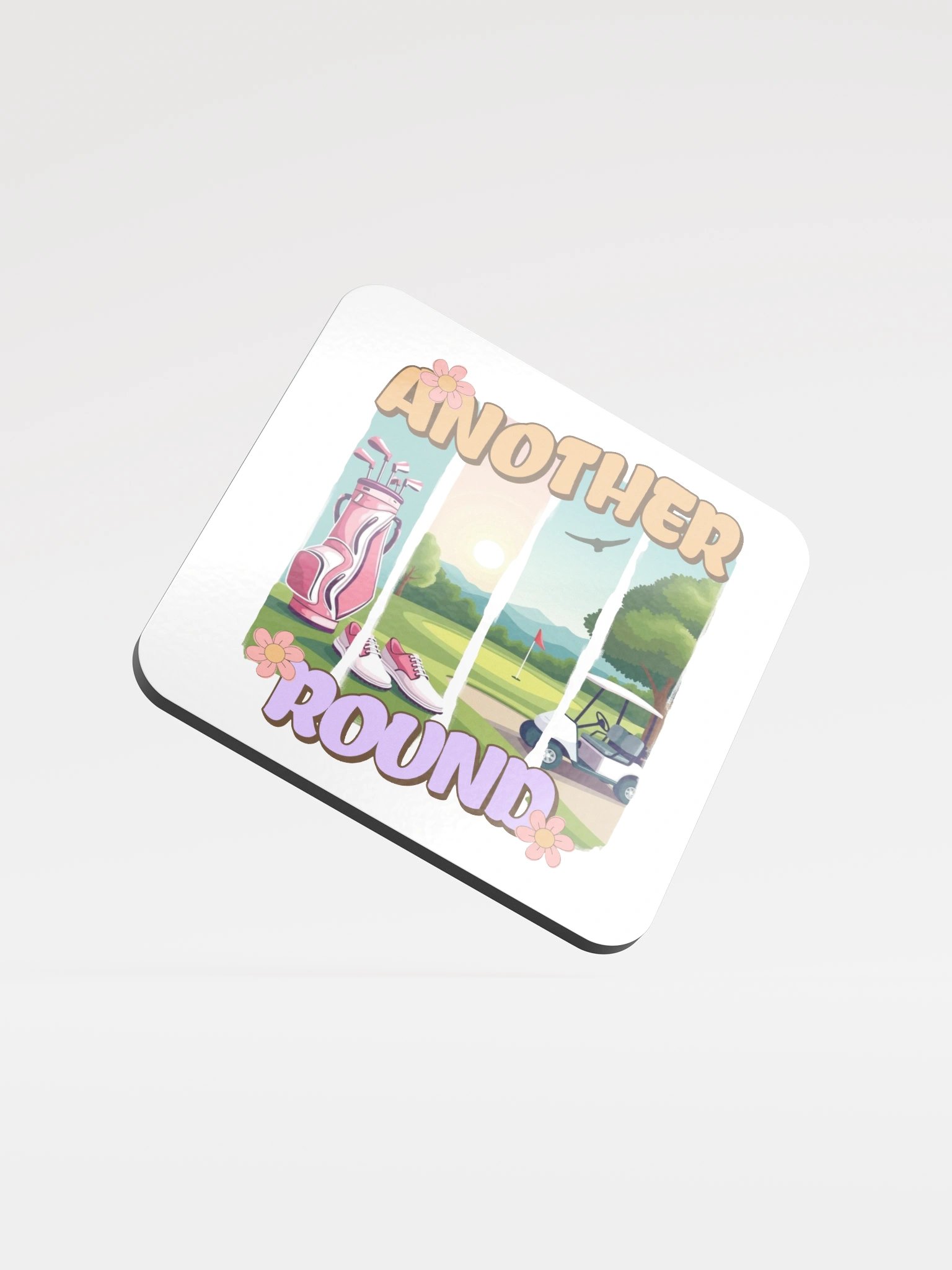 Another Round Golfing Vibes Glossed Cork Coaster product image (2)