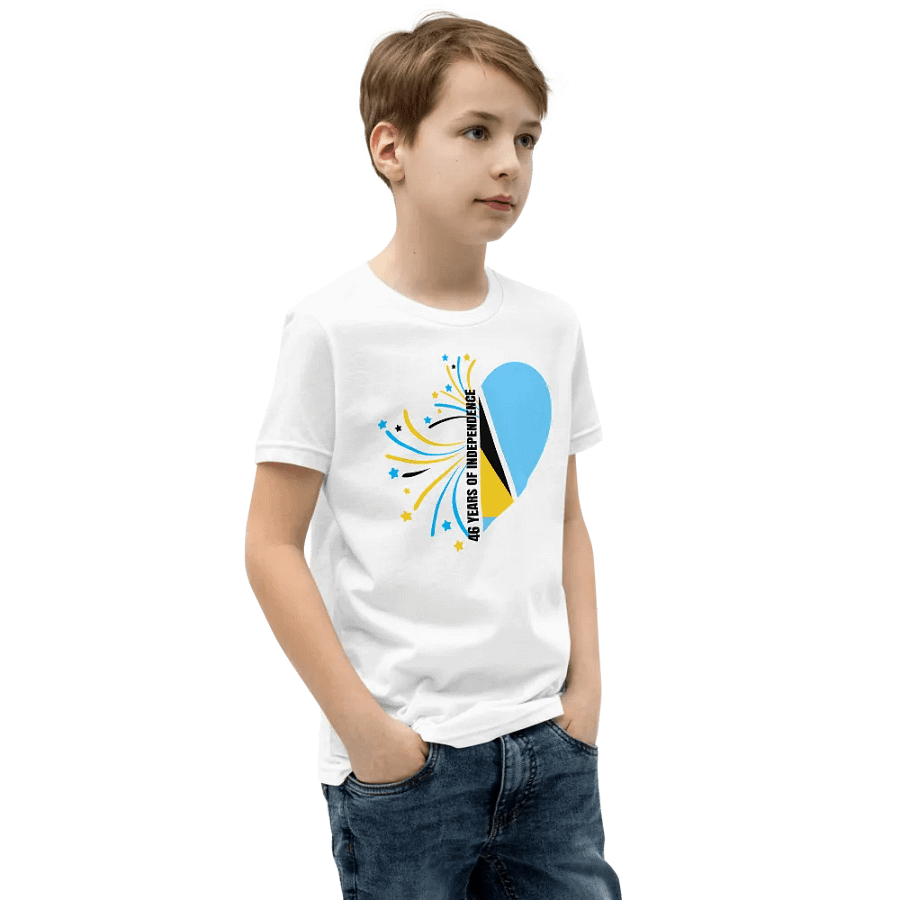 St. Lucia Heart Flag Celebration Youth T-Shirt product image (15)