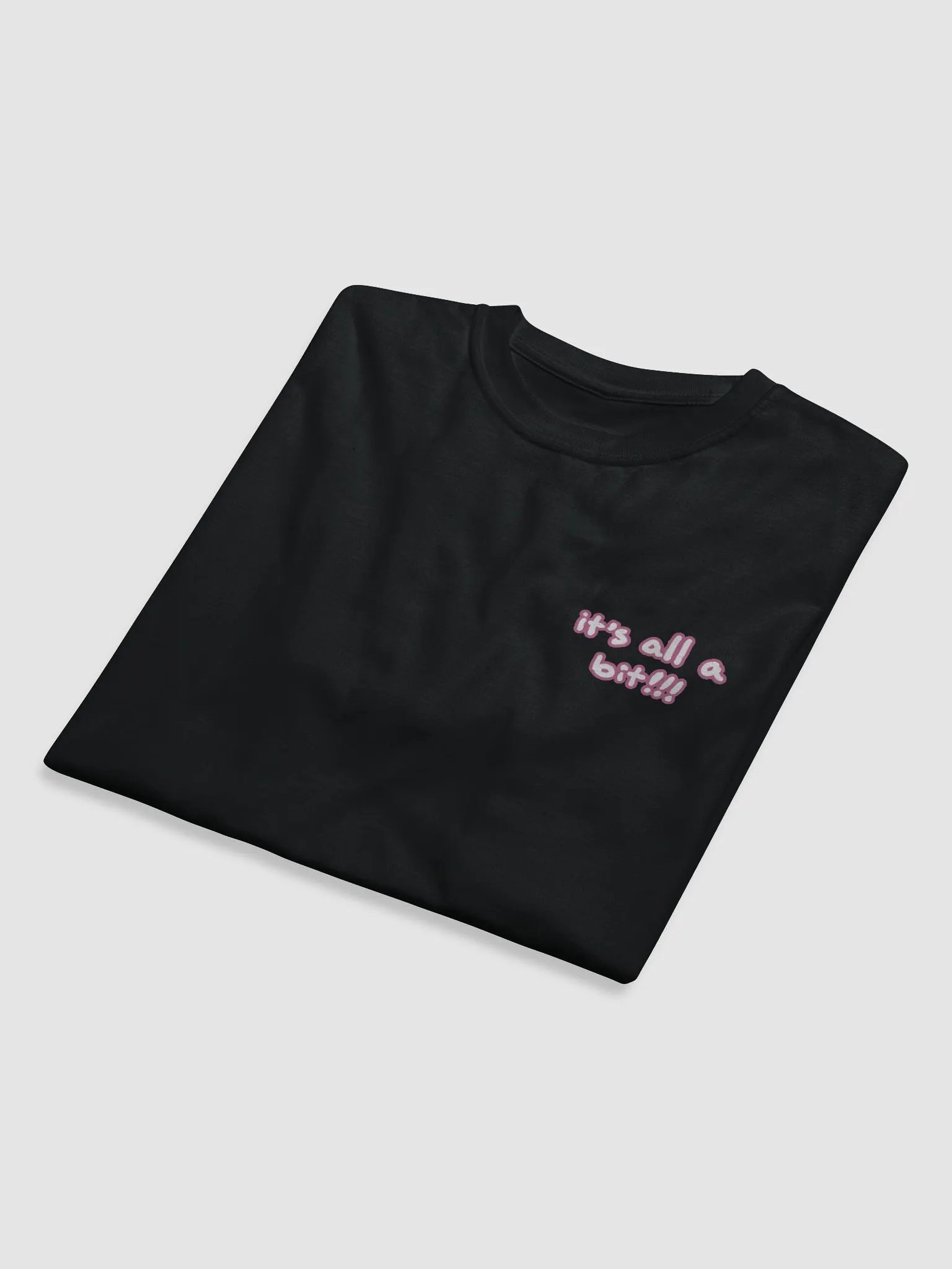 “It’s all a bit!!!” (sm. lined design, #CB6398) unisex eco tee product image (8)