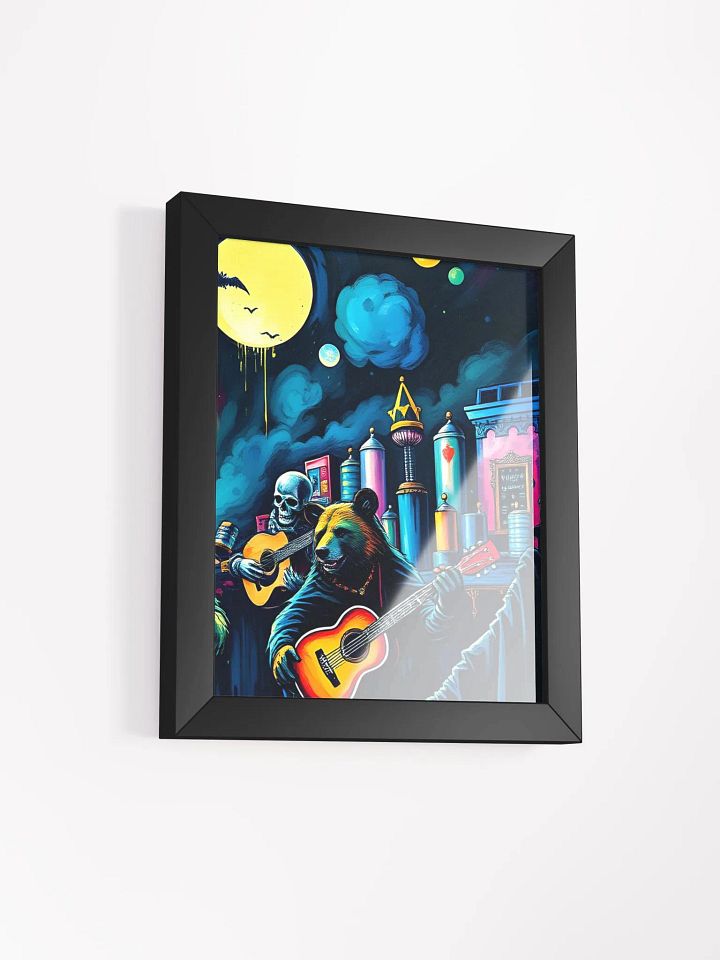 Grateful Dead Bears Tear it up on stage, uv resistant, eco friendly wood framed print product image (3)
