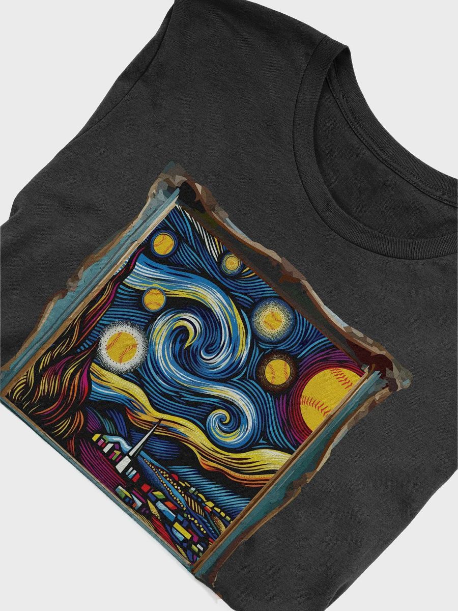 A Softball Starry Night Vincent Van Gogh T-Shirt product image (3)