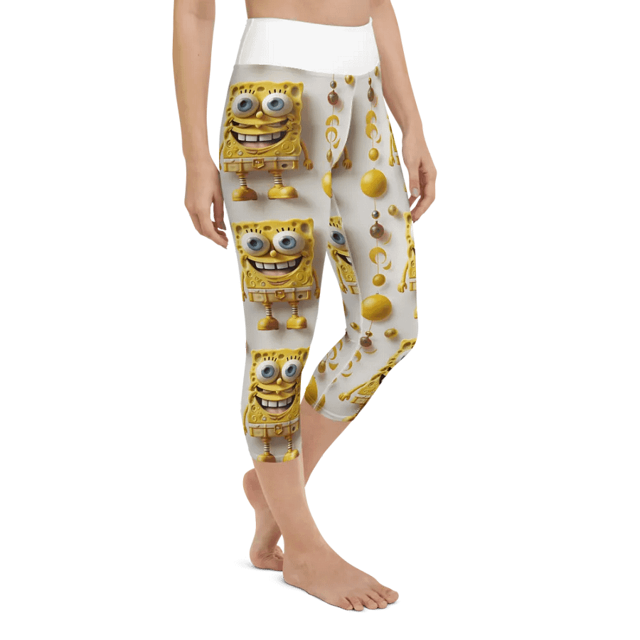 Groovy Yellow Character 90s Yoga Capri Leggings product image (6)