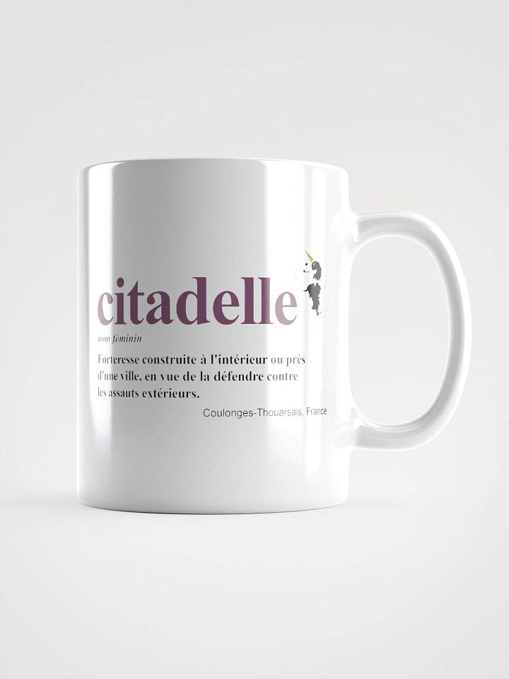 White Glossy Mug with Citadelle Definition in French product image (1)