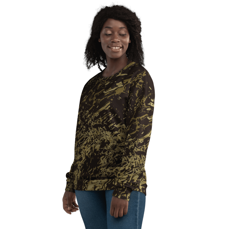 Abstract Brown and Black Marble Effect Unisex All Over Print Sweatshirt product image (7)