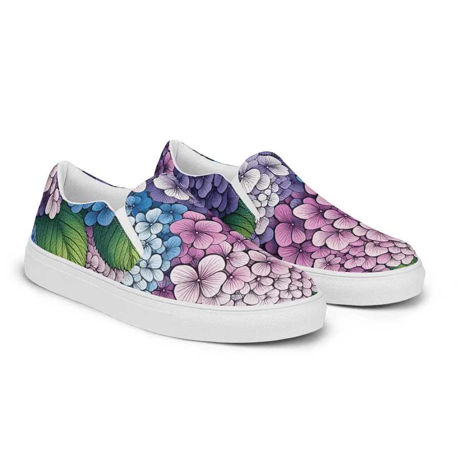 Women's Slip-On Canvas Shoes | KI-Design des Hortensien-Mandala-Motivs product image (3)