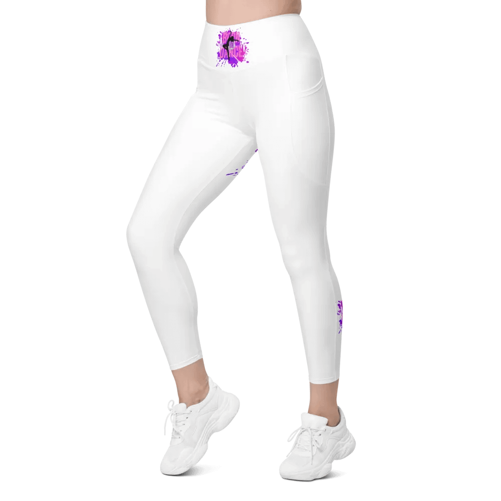 Born to Dance Her Silhouette White with prints Leggings product image (4)