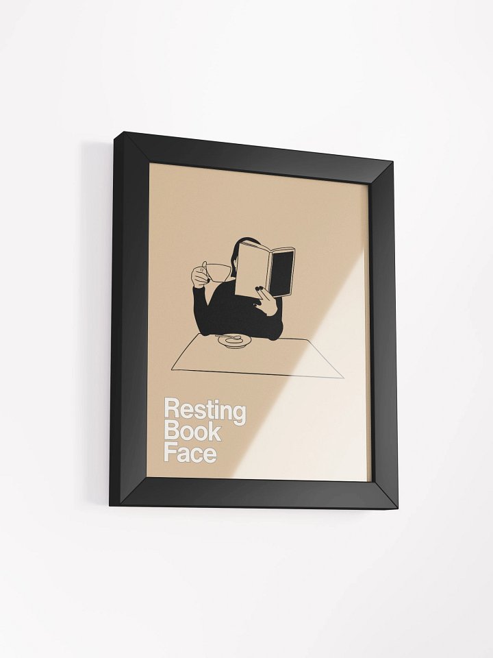 Resting Book Face Wall Art – Poster for Book Lovers & Coffee Addicts - Beige product image (24)