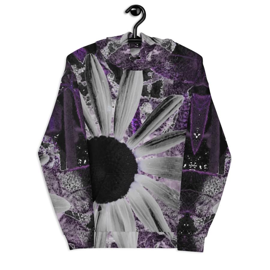 Abstract Dark Daisy Flower Unisex Pull Over Hoodie product image (9)