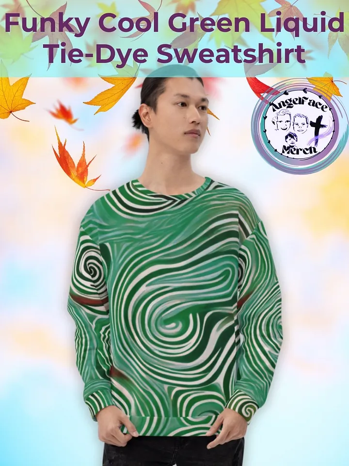 Funky Cool Green Liquid Tie-Dye Sweatshirt product image (1)