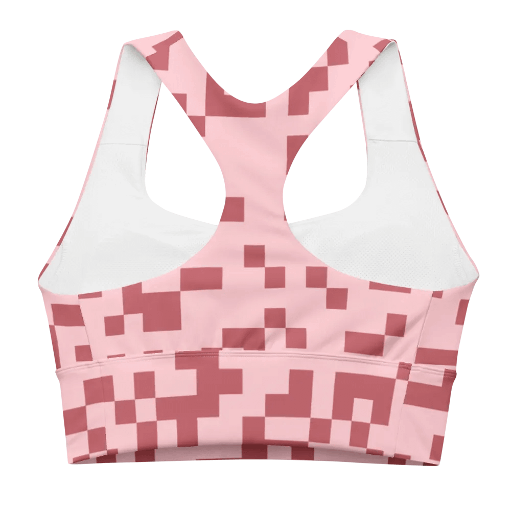 Pixelated Blush All-Over Sports Bra product image (3)