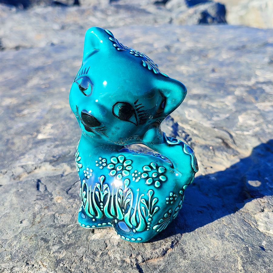 Handmade Ceramic Cat – Unique Turkish Decor for Home and Gifts — handmade pottery, handmade ceramic, handmade gift, Turkish ceramic product image (5)