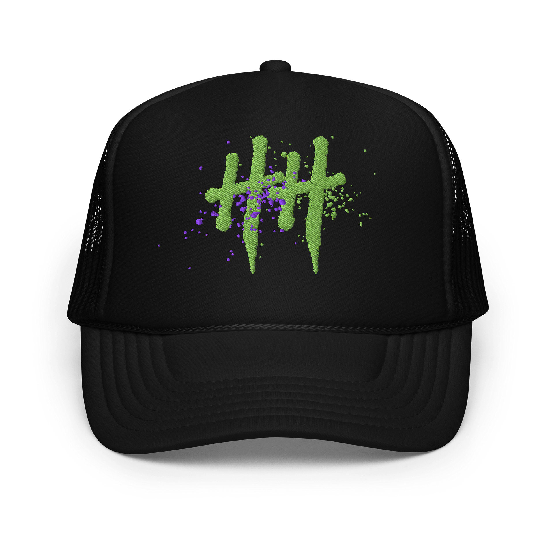 HH BLACK TRUCKER - PURPXGREEN SPLATTER product image (1)