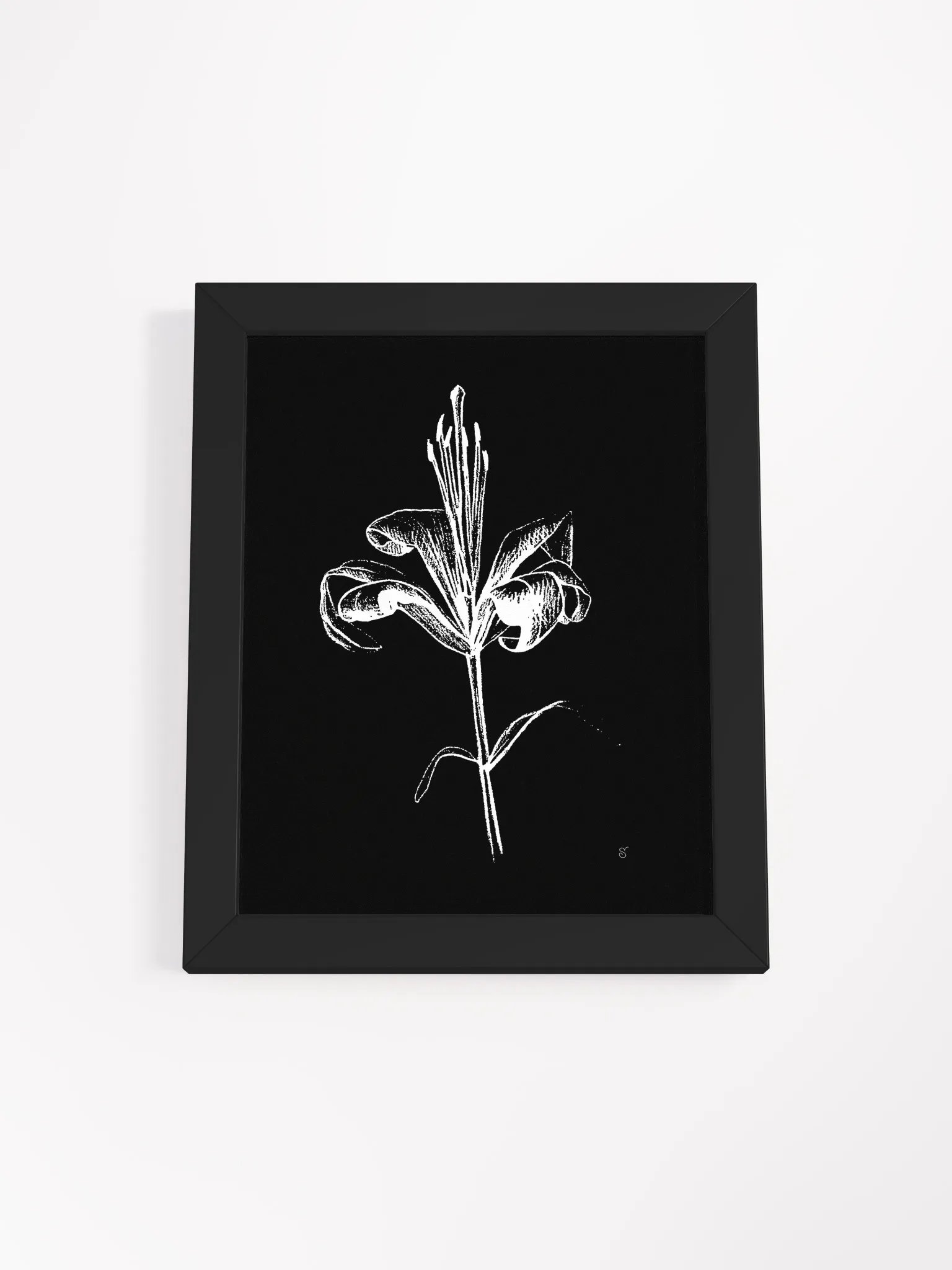 Lily Bloom Monochrome Framed Poster - Fine Flower Dark product image (5)