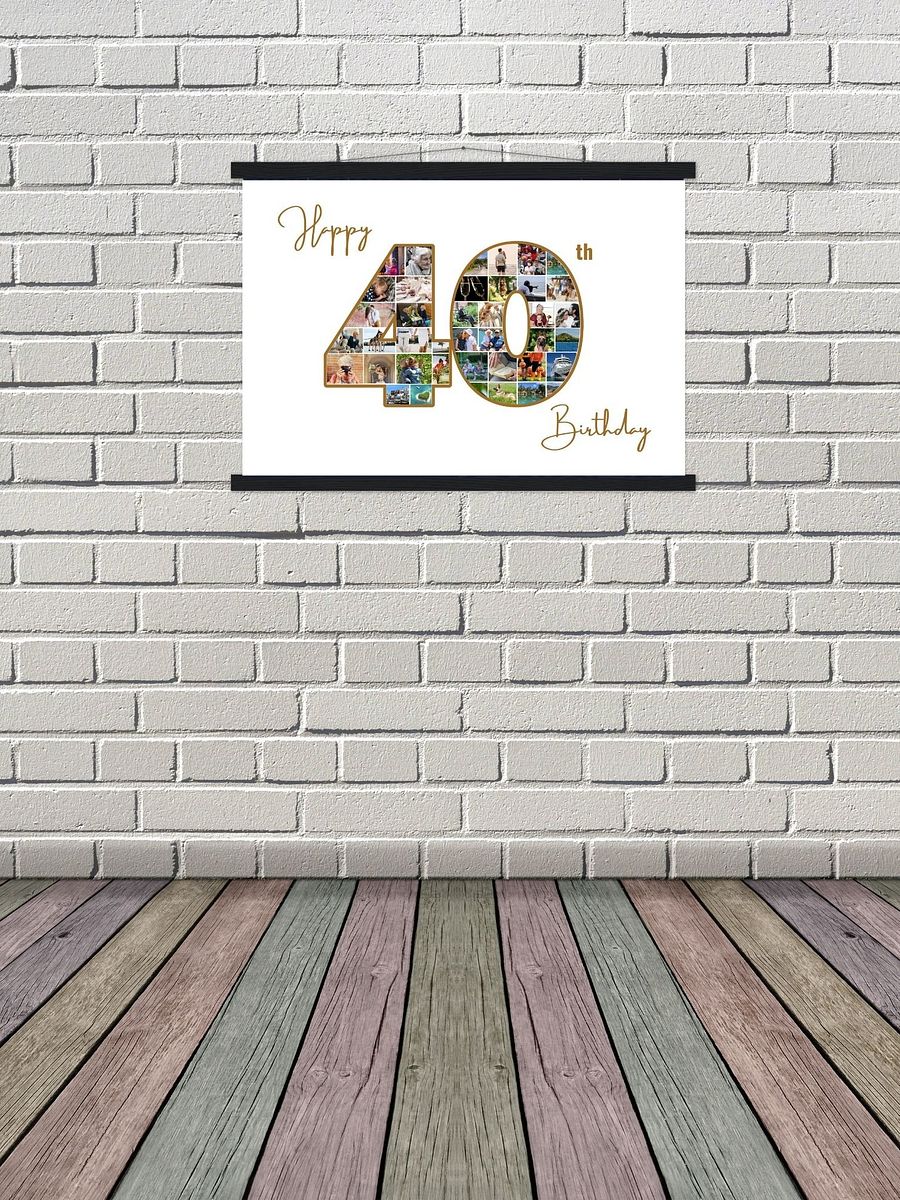 Happy 40th Birthday Photo Collage Canva Template product image (6)