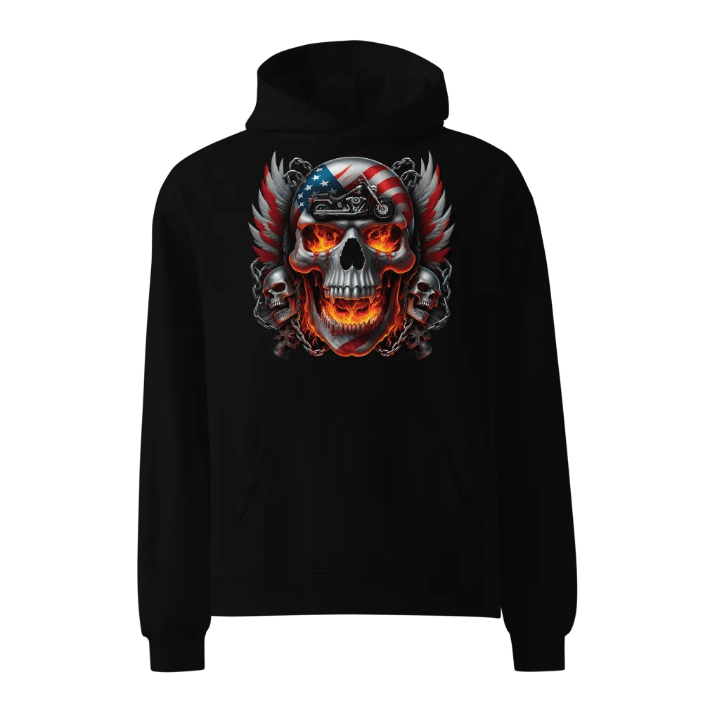 Flaming Skull American Flag Hoodie #29 product image (1)