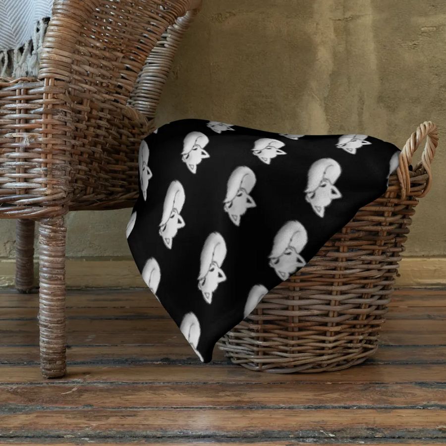Sleepy Fox Throw Blanket with Black Background product image (6)
